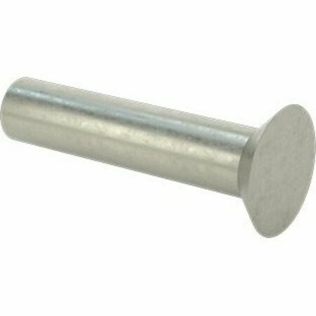 BSC PREFERRED Steel Flush-Mount Solid Rivets 3/16 Diameter for 0.702 Maximum Material Thickness, 125PK 97304A248
